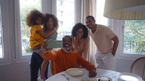 family reunited at parents house for lunch during the holidays.