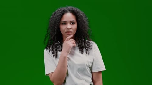Green Screen Young Lady Muse About Something