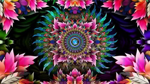 Colorful Abstract Mandala Kaleidoscope Pattern Animation