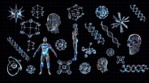 Animated Futuristic 3D Science and Medical Elements Pack