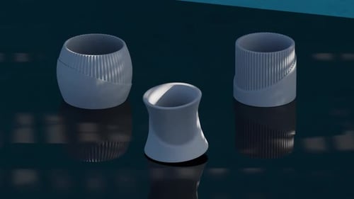 Animación de transformación 3D de Vases Loop