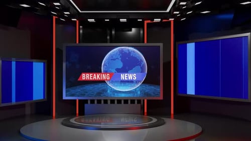 3D-Hintergrundschleife für virtuelle Nachrichtenstudios