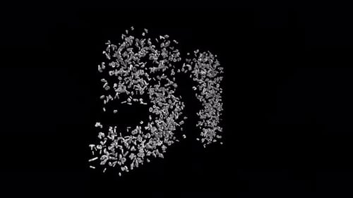 Number 51 Made of Numbers with Alpha Channel. 3D Font Number Animation. Transparent Background