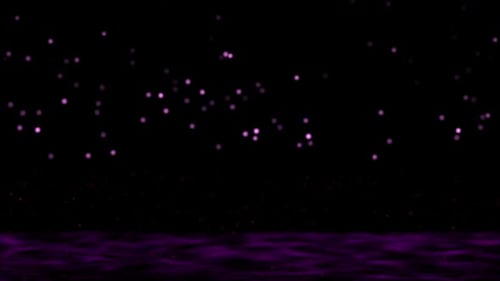 Abstract Glowing Particles Rising from Purple Fluid Surface