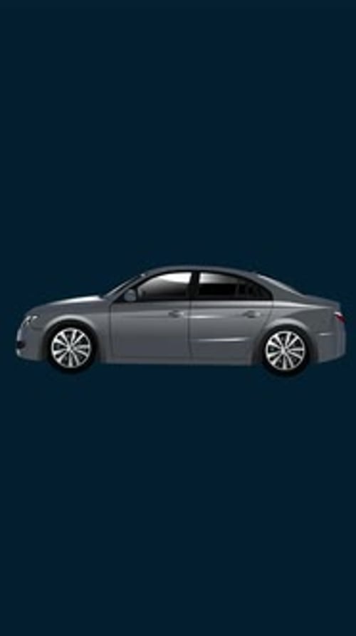 Animated Gray Sedan Car Loop