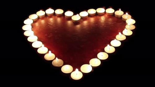 Candle Heart Symbol Lights up in the Dark