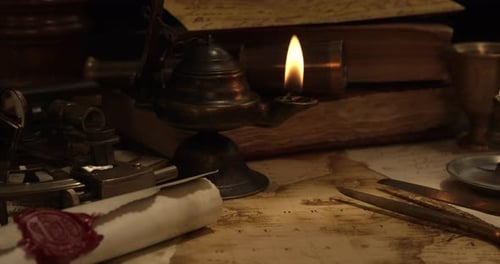 Nautical instruments of a sailor