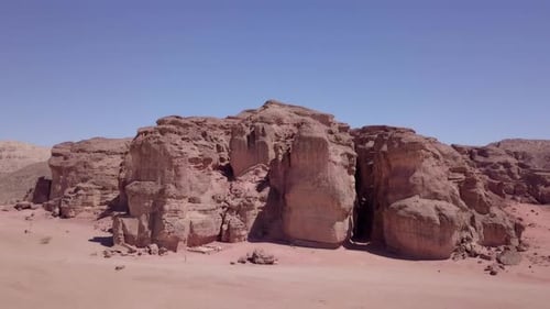Solomons pillars in Timna park, Aerial footage