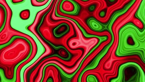 Red Green Fractal Paint Background
