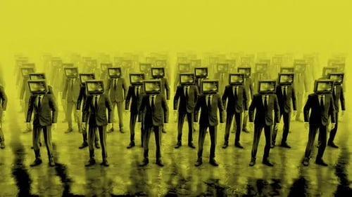 Dystopian Grunge TV Head People Animation
