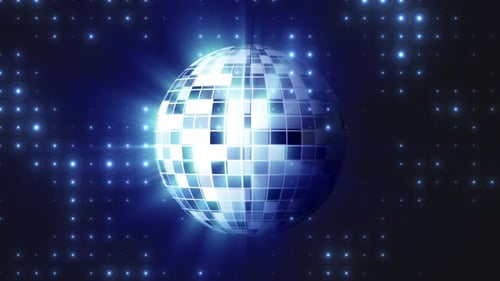 Spinning Disco Ball with Bright Flashing Lights Background Loop