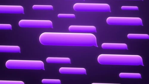 Abstract Neon Chat Bubbles Floating Communication Background