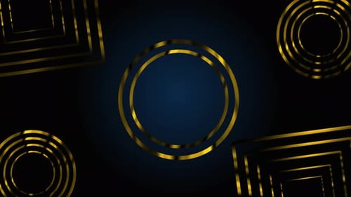 Luxury Golden Geometric Shapes Looping Abstract Background Animation