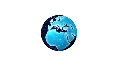Futuristic Digital Earth Globe Rotation