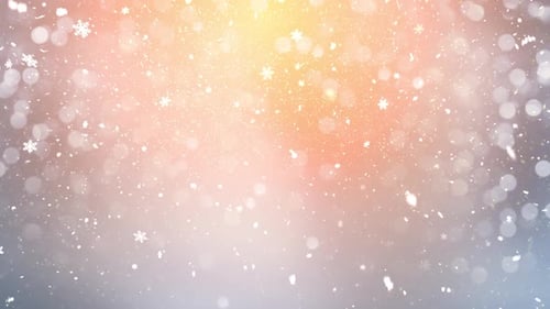 Christmas Snow And Snowflakes Bokeh Background 26