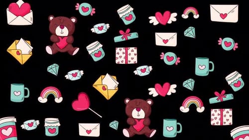 Valentine's Day Stickers Background Alpha Channel