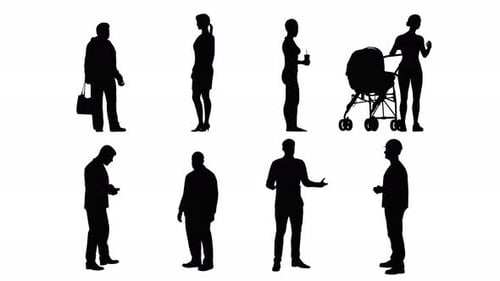 Animated People Silhouettes with Diverse Actions