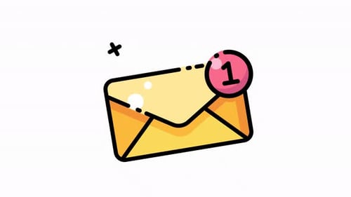 Flat Design Email Notification Pop Up Animation