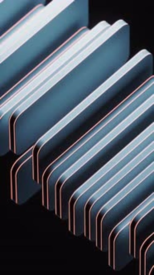 Randomly arranged rounded rectangular blocks background, 3d rendering.