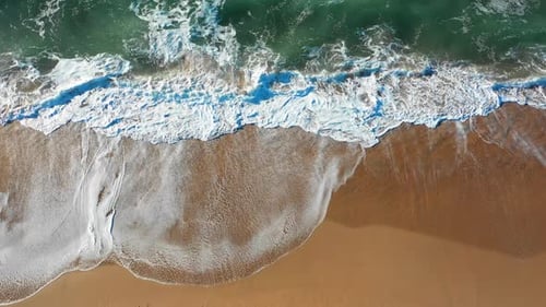 Aerial View of Beautiful Tropical Beach and Sea with Sand and Wave
