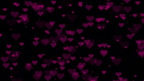 Floating Pink Hearts Animation Romantic Background Element
