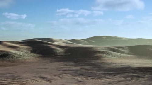 Sunset Over the Sand Dunes in the Desert