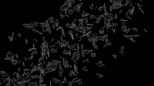 Abstract DNA Model Breaking Apart on Black Background