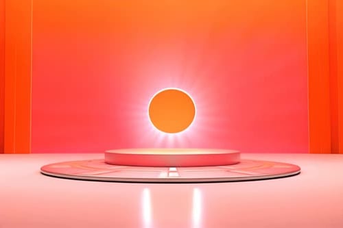 podium Futuristic showcase with platform for product displaying. Empty modern stage display