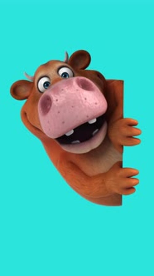 Fun 3D cartoon cow (with alpha channel)