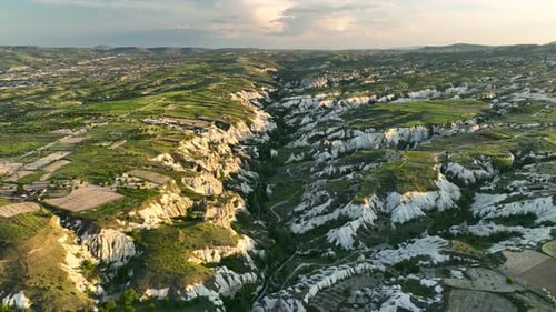 Awesome Aerial View of Ortahisar 4 K Turkey Cappadocia