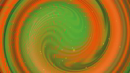 Swirling Abstract Motion Design Featuring Vibrant Orange And Green Tones