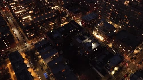 Aerial view of Brooklyn at night