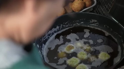 Frying Falafel Balls