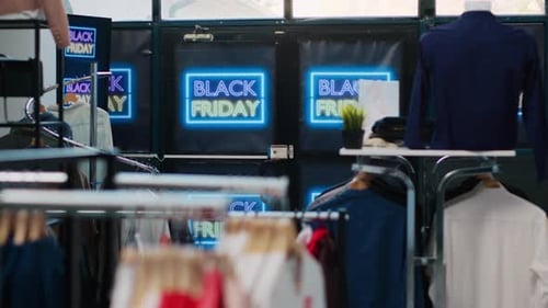 Retail Clothing Store Offering Black Friday Deals