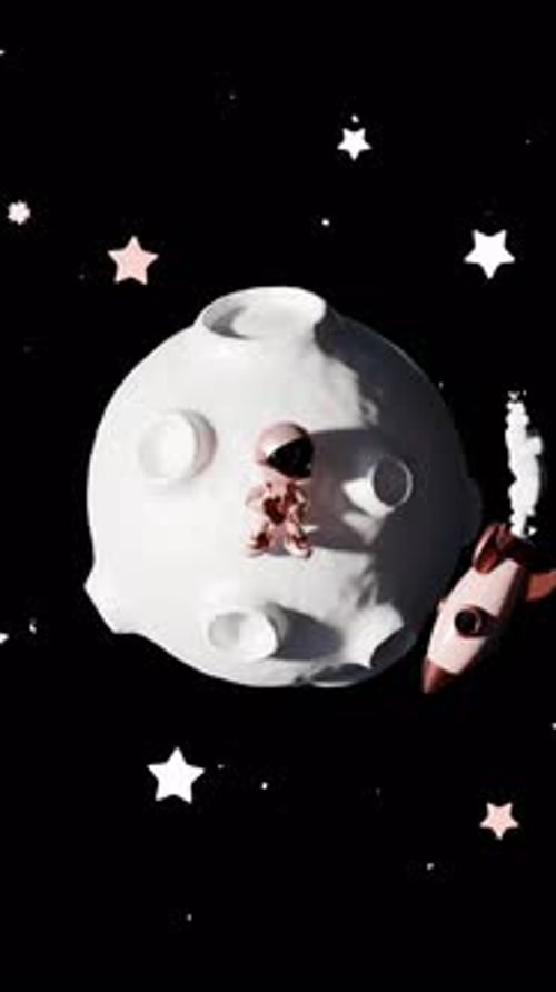 Cartoon Astronaut Loop Animation Satisfying Video