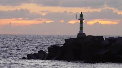 Coastal Lighthouse at Sunset