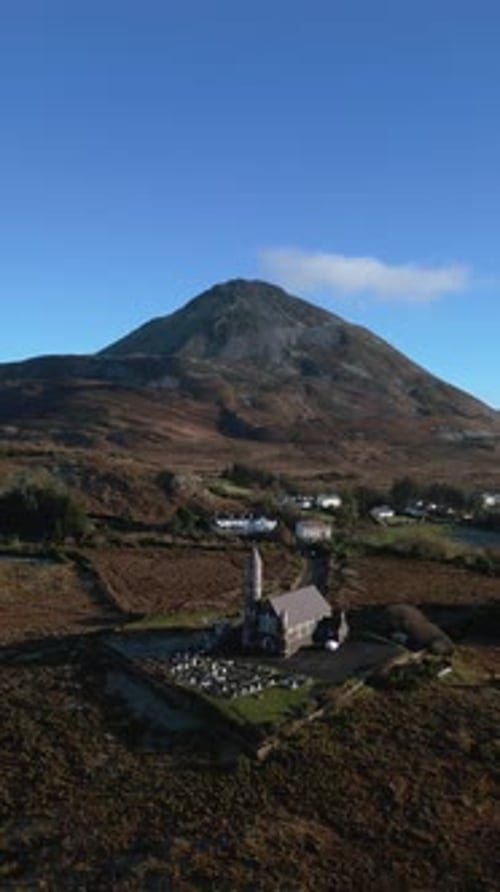 Sacred Heart Catholic Church Co. Donegal - Ireland - 4K Vertical Cinematic Drone Footage 03