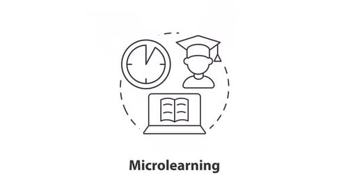 Animated Microlearning Concept with Educational Line Icons