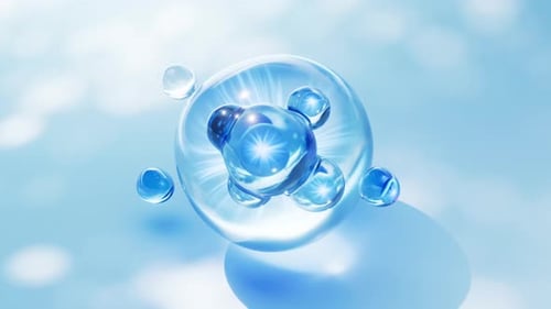 Abstract Rotating Blue Molecular Structure Animation