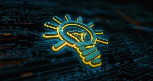 Bulb idea and creative innovation symbol digital concept