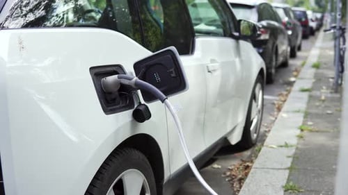 Electric Vehicle Charging Station with Modern Plug In Technology