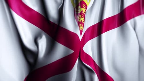 Realistic Waving Flag of Jersey Animation
