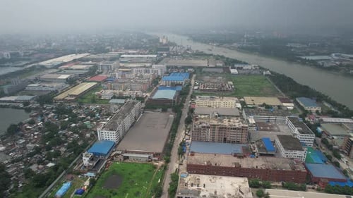 Vue aérienne de la zone franche d'exportation du Bangladesh