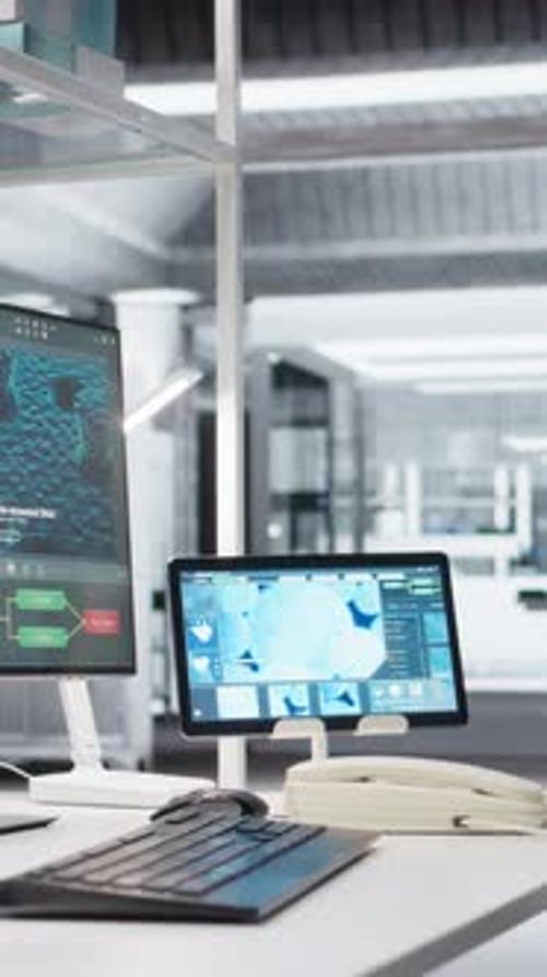 Medical Software on Computer and Tablet in Office