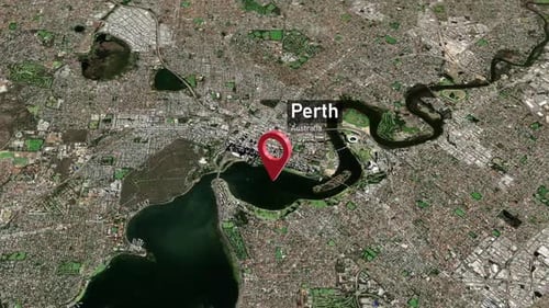 Perth City Zoom (Australia) from Space to Earth