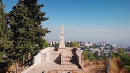 Zefat old Crusaders Fortress Aerial view