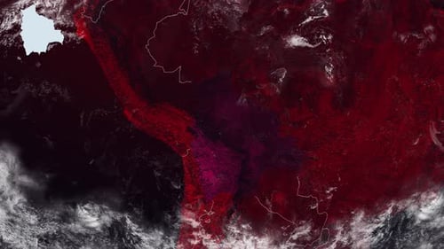 Bolivia Map Red Color