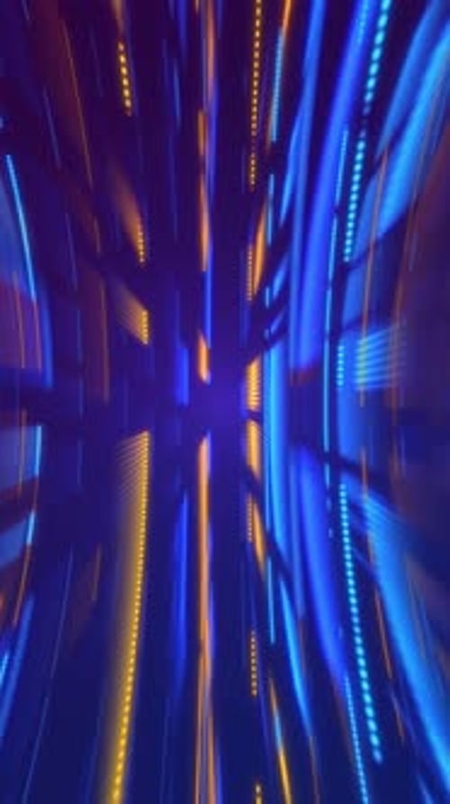 Futuristic Blue and Orange Streaks of Light Background