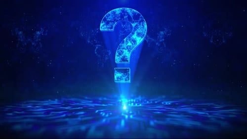 Question Mark Text with HUD Rotation Digital Technology Interface Sci Fi Hologram Cyberspace