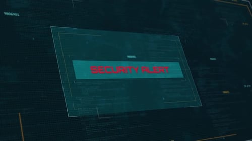 Security Alert Warning: Futuristic Loading Screen Animation for Cyber Security HD